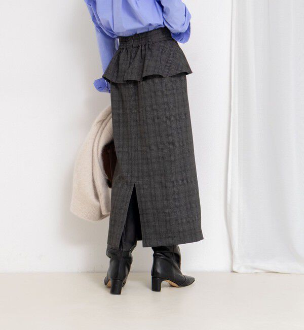 NOLLEY'S「ウォッシャブルペプラムタイトミディスカート」|タイト|