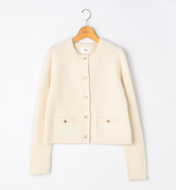 NOLLEY'S「ヘアリークルーネックニットジャケット」|カーディガン|