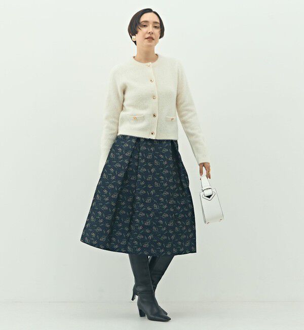 NOLLEY'S「ヘアリークルーネックニットジャケット」|カーディガン|