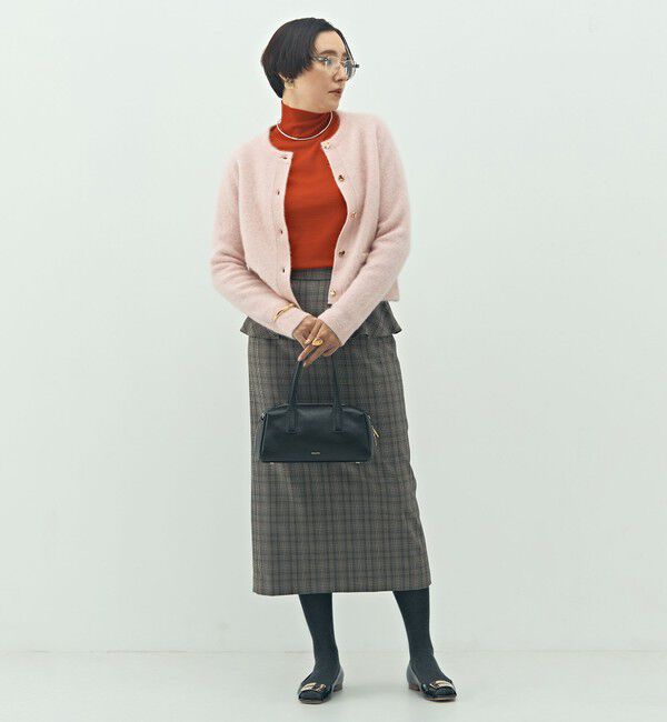 NOLLEY'S「ヘアリークルーネックニットジャケット」|カーディガン|