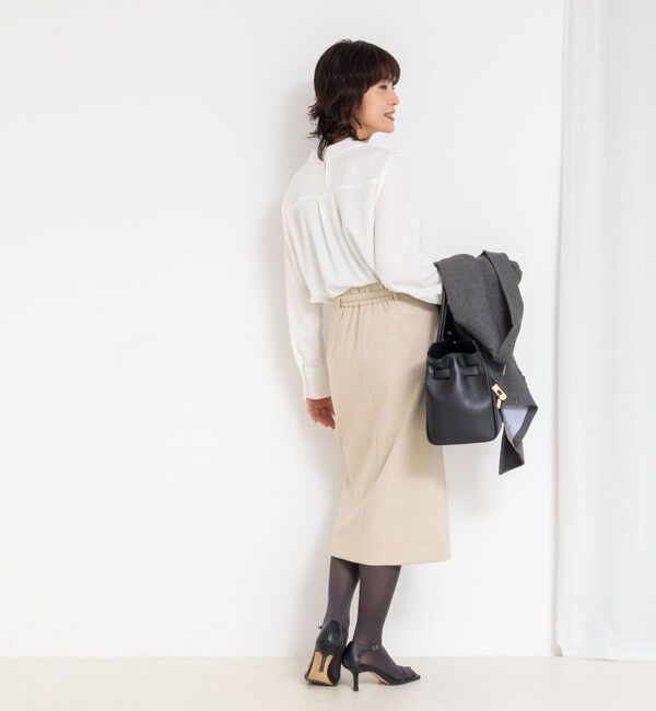 NOLLEY'S sophi「ウォッシャブルストレッチバックサテンボウタイブラウス」|シャツ・ブラウス|