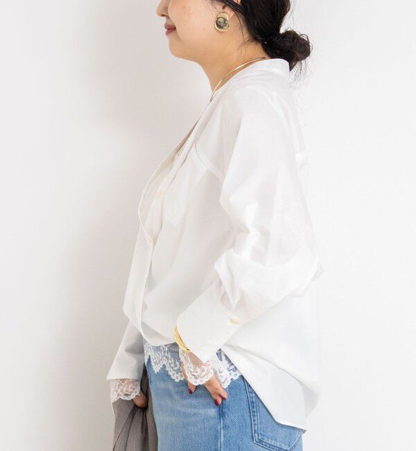 NOLLEY'S sophi「ウォッシャブルタイプライターVネック2WAYシャツ」|シャツ・ブラウス|