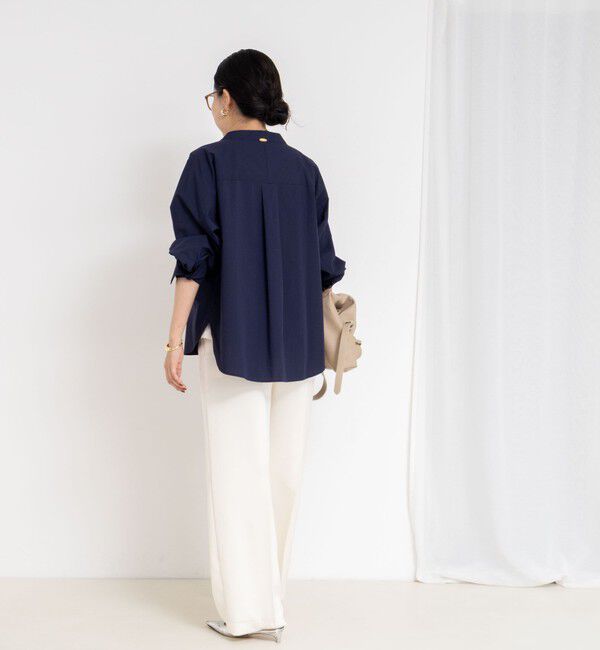 NOLLEY'S sophi「ウォッシャブルタイプライターVネック2WAYシャツ」|シャツ・ブラウス|