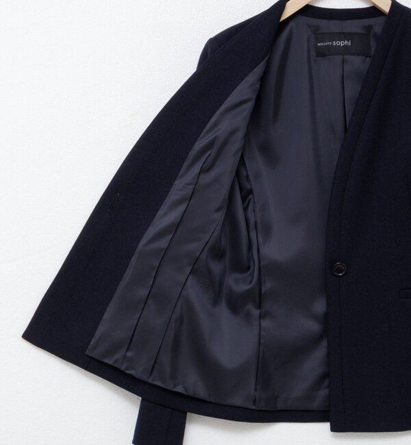 NOLLEY'S sophi「《セットアップ対応》ウォッシャブルウール調ノーカラージャケット」|ノーカラージャケット|