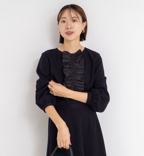 NOLLEY'S「《セットアップ対応》ウォッシャブルウール調2WAYフリルブラウス」|シャツ・ブラウス|