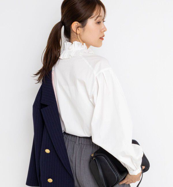 NOLLEY'S「ウォッシャブル襟フリルブラウス」|シャツ・ブラウス|