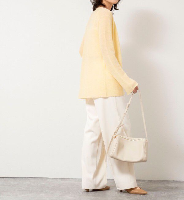 NOLLEY'S sophi「《手洗い可能》モヘヤ混片畦ミディ丈Cネックカーディガン」|カーディガン|