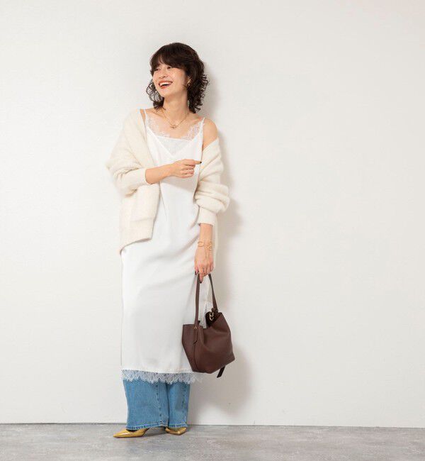 NOLLEY'S sophi「ウォッシャブルトリミングレースサテンキャミワンピース」|ワンピース|