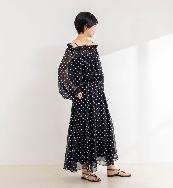 NOLLEY'S sophi「《セットアップ対応》ラメカットジャガードフレアスカート」|フレア|