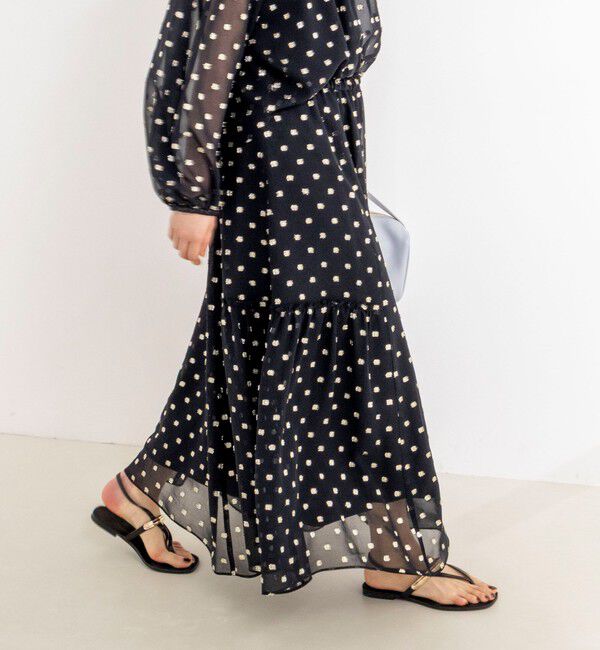 NOLLEY'S sophi「《セットアップ対応》ラメカットジャガードフレアスカート」|フレア|