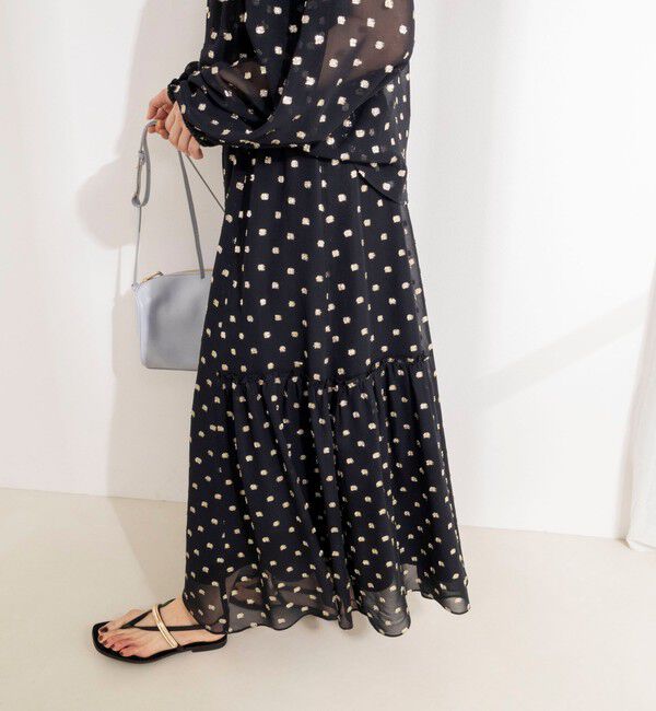 NOLLEY'S sophi「《セットアップ対応》ラメカットジャガードフレアスカート」|フレア|