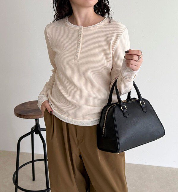 fredy emue「レイヤード風ヘンリーネックプルオーバー」|Tシャツ・カットソー|