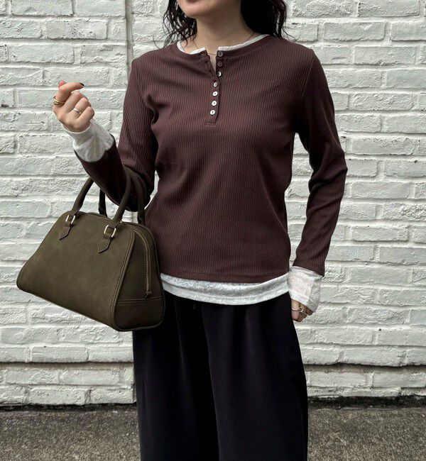 fredy emue「レイヤード風ヘンリーネックプルオーバー」|Tシャツ・カットソー|