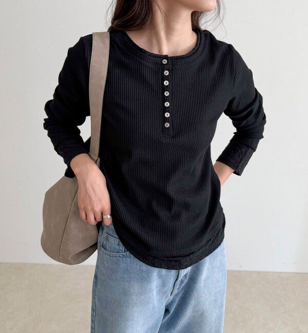 fredy emue「レイヤード風ヘンリーネックプルオーバー」|Tシャツ・カットソー|