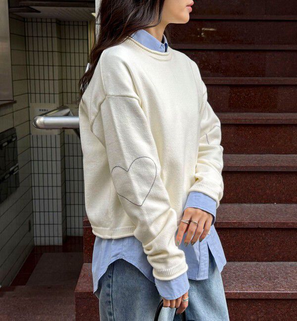 fredy emue「ハートステッチニットプルオーバー」|ニット・セーター|