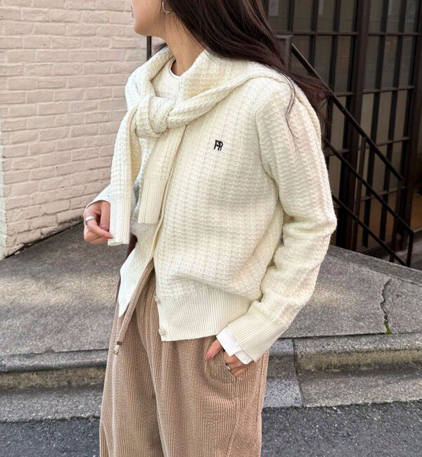 fredy emue「FR刺繍ケーブル柄ニットカーディガン」|ニット・セーター|