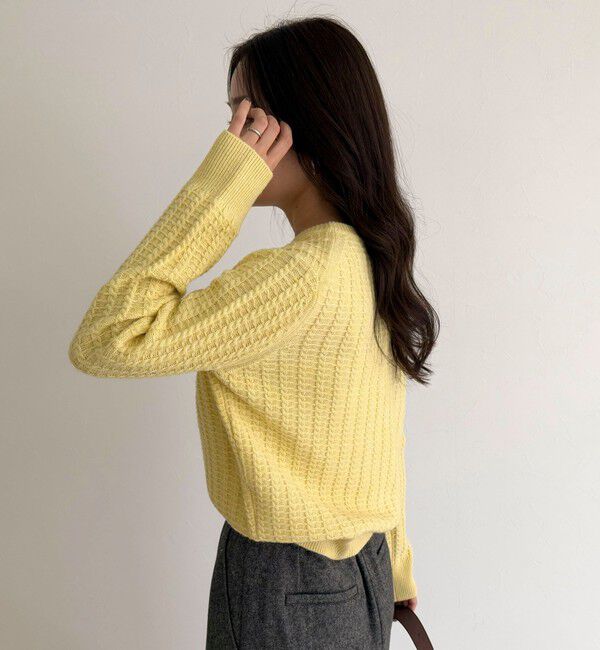 fredy emue「FR刺繍ケーブル柄ニットカーディガン」|ニット・セーター|