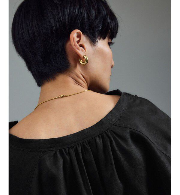 SALON adam et rope'「リネンスキッパーギャザーブラウス［GENTLE LINEN］」|シャツ・ブラウス|