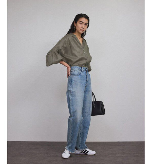 SALON adam et rope'「リネンスキッパーギャザーブラウス［GENTLE LINEN］」|シャツ・ブラウス|