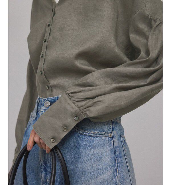 SALON adam et rope'「リネンスキッパーギャザーブラウス［GENTLE LINEN］」|シャツ・ブラウス|