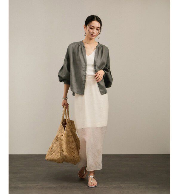 SALON adam et rope'「リネンスキッパーギャザーブラウス［GENTLE LINEN］」|シャツ・ブラウス|