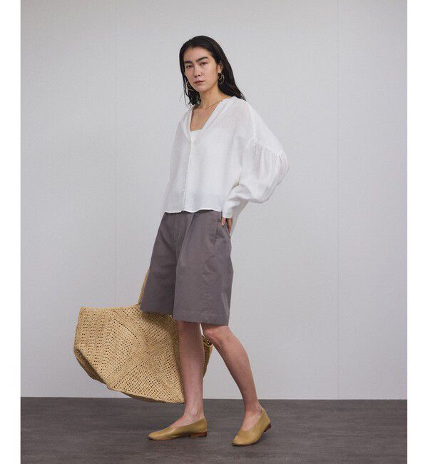 SALON adam et rope'「リネンスキッパーギャザーブラウス［GENTLE LINEN］」|シャツ・ブラウス|