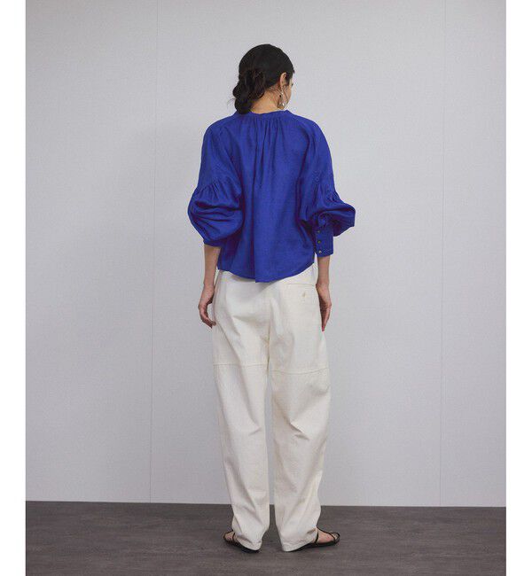 SALON adam et rope'「リネンスキッパーギャザーブラウス［GENTLE LINEN］」|シャツ・ブラウス|