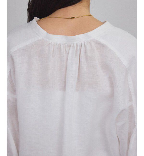 SALON adam et rope'「リネンスキッパーギャザーブラウス［GENTLE LINEN］」|シャツ・ブラウス|