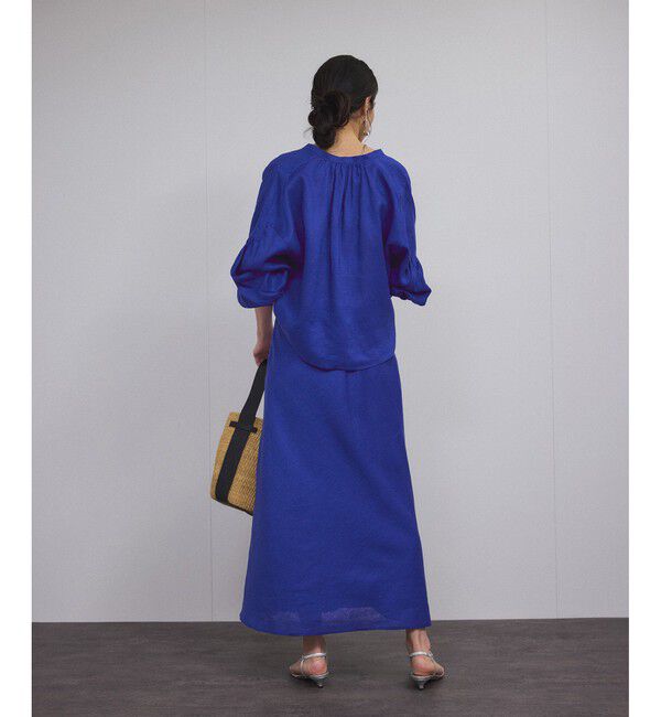 SALON adam et rope'「リネンスキッパーギャザーブラウス［GENTLE LINEN］」|シャツ・ブラウス|