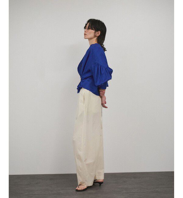 SALON adam et rope'「リネンスキッパーギャザーブラウス［GENTLE LINEN］」|シャツ・ブラウス|