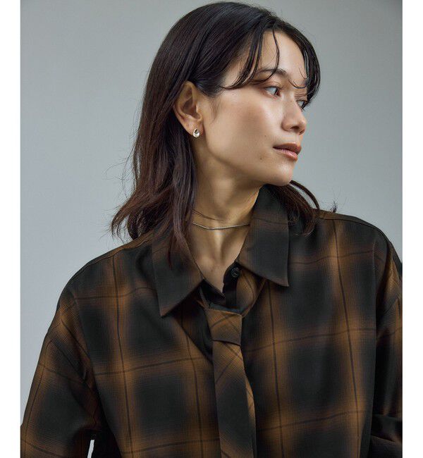 SALON adam et rope'「Shuttlenotesオンブレチェックネクタイシャツ」|シャツ・ブラウス|