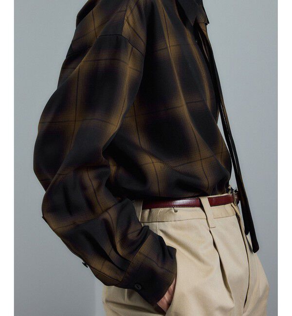 SALON adam et rope'「Shuttlenotesオンブレチェックネクタイシャツ」|シャツ・ブラウス|