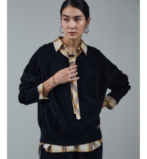 SALON adam et rope'「Shuttlenotesオンブレチェックネクタイシャツ」|シャツ・ブラウス|