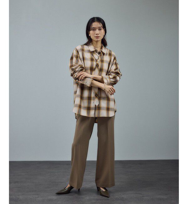 SALON adam et rope'「Shuttlenotesオンブレチェックネクタイシャツ」|シャツ・ブラウス|