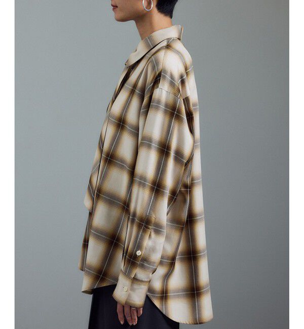 SALON adam et rope'「Shuttlenotesオンブレチェックネクタイシャツ」|シャツ・ブラウス|