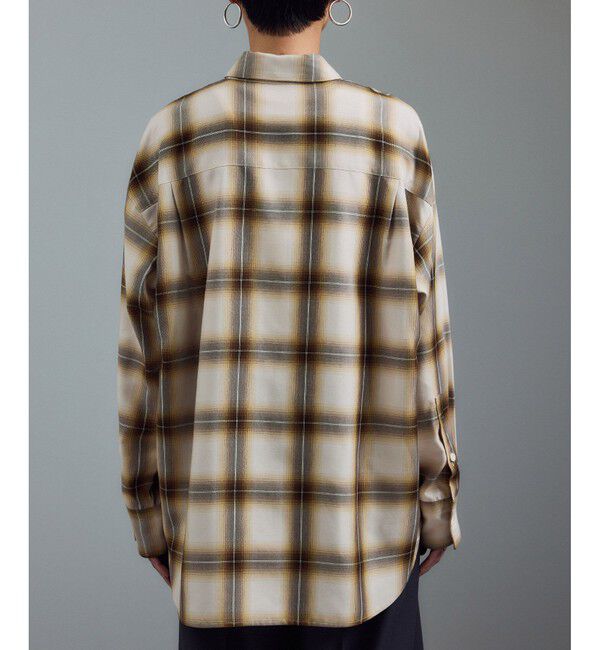 SALON adam et rope'「Shuttlenotesオンブレチェックネクタイシャツ」|シャツ・ブラウス|