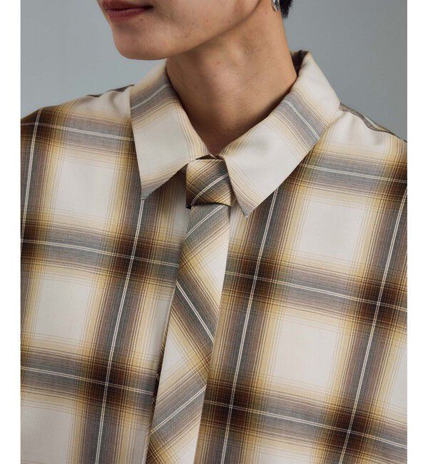 SALON adam et rope'「Shuttlenotesオンブレチェックネクタイシャツ」|シャツ・ブラウス|