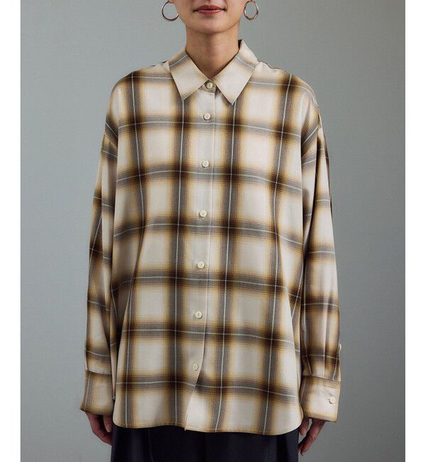 SALON adam et rope'「Shuttlenotesオンブレチェックネクタイシャツ」|シャツ・ブラウス|