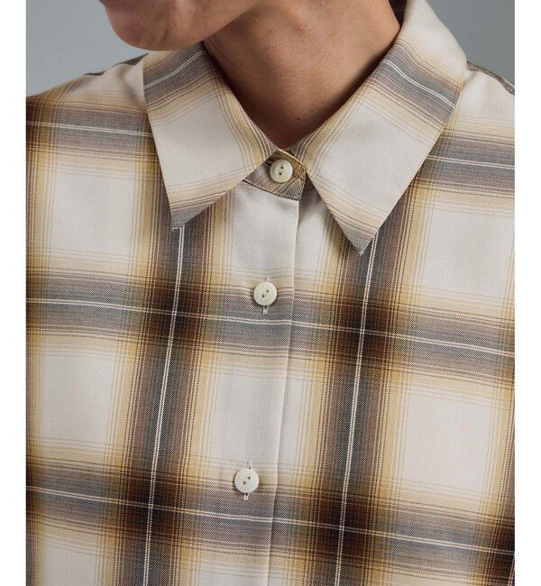 SALON adam et rope'「Shuttlenotesオンブレチェックネクタイシャツ」|シャツ・ブラウス|