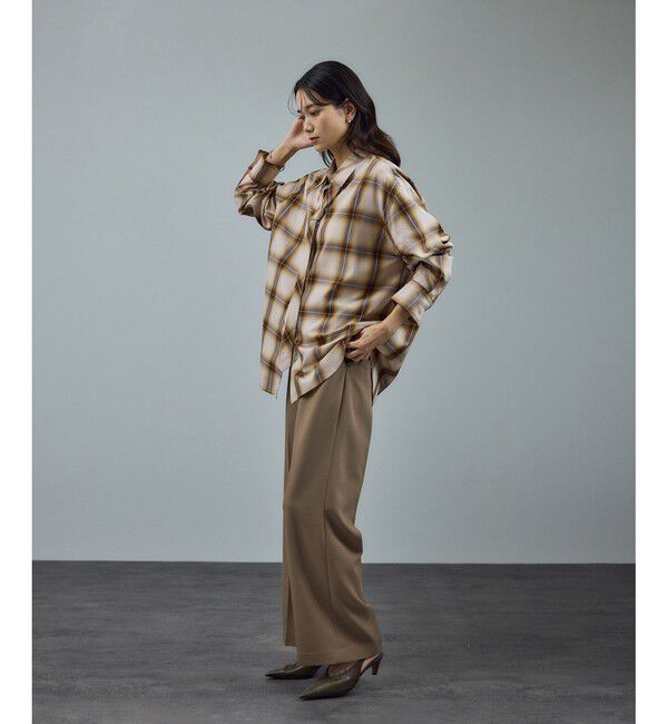 SALON adam et rope'「Shuttlenotesオンブレチェックネクタイシャツ」|シャツ・ブラウス|