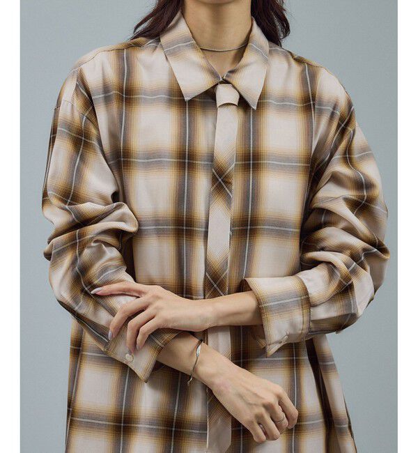 SALON adam et rope'「Shuttlenotesオンブレチェックネクタイシャツ」|シャツ・ブラウス|