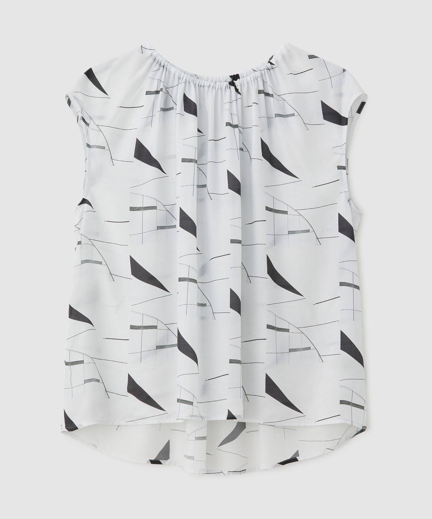 ROPE「プリントシャーリングブラウス/セットアップ対応」|シャツ・ブラウス|ライトグレー(08)