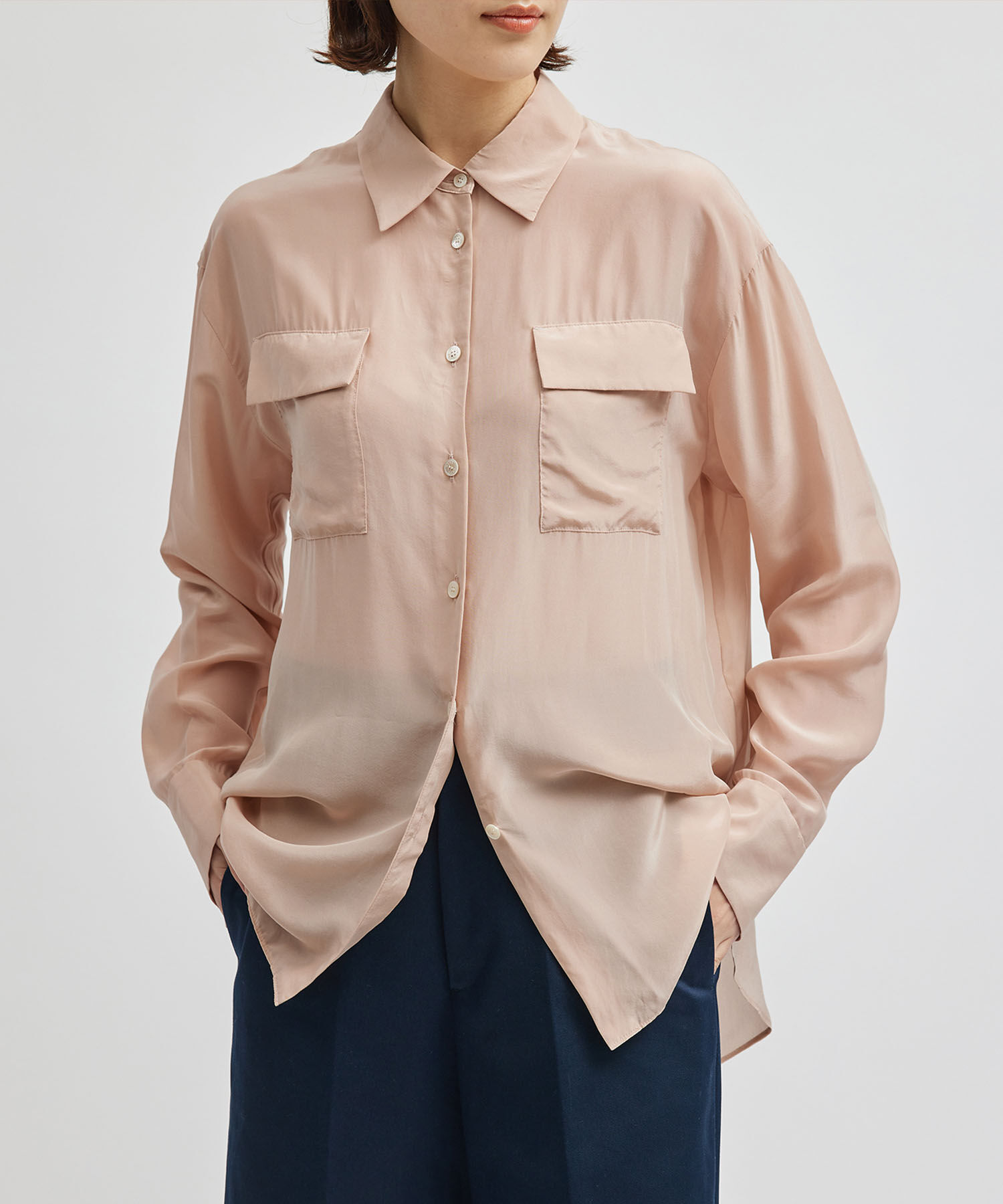 ROPE「シルクレーヨンデシンシャツブラウス」|シャツ・ブラウス|