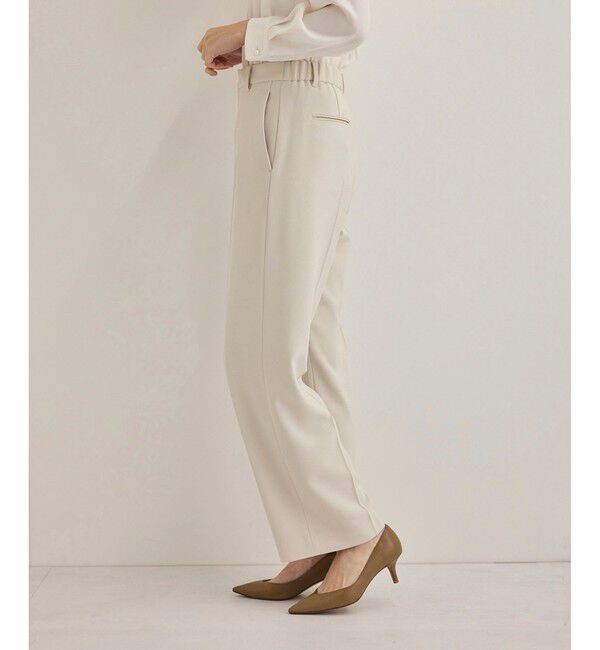 ROPE「トリアセダブルクロスストレートワイドパンツ【セレモニー/通勤対応】」|チノ|