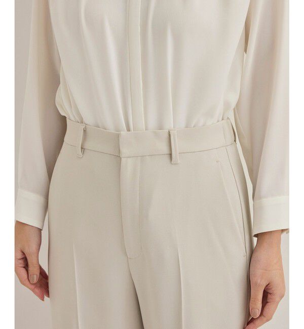 ROPE「トリアセダブルクロスストレートワイドパンツ【セレモニー/通勤対応】」|チノ|