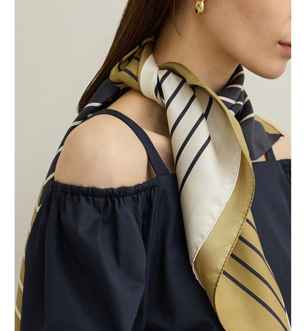 ROPE「【洗える】コットンサテンオフショルダーブラウス」|シャツ・ブラウス|