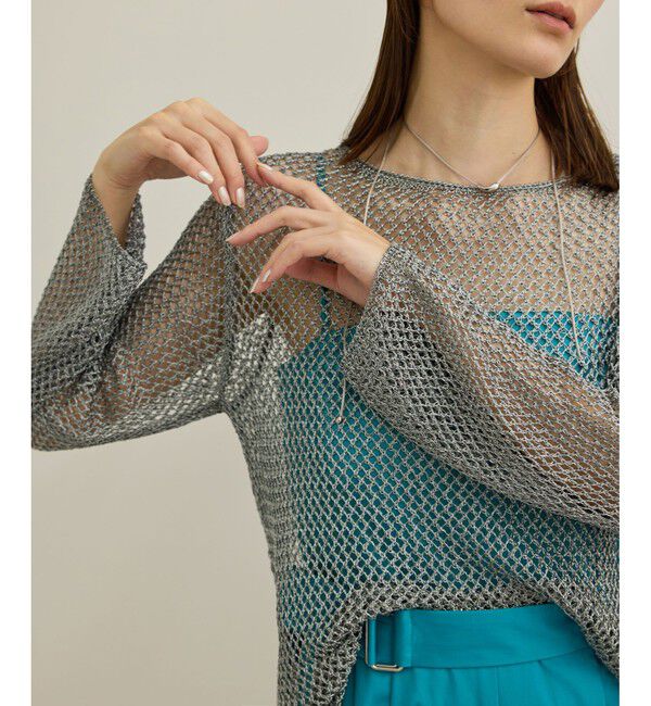 ROPE「ラメコードメッシュプルオーバー/洗える」|その他|シルバー