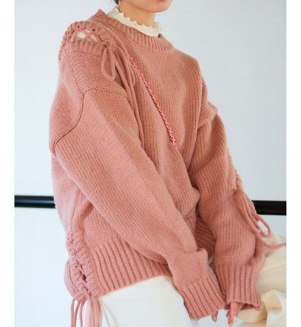 VIS「レースアップリボンニット【WEB・アウトレット限定】」|ニット・セーター|