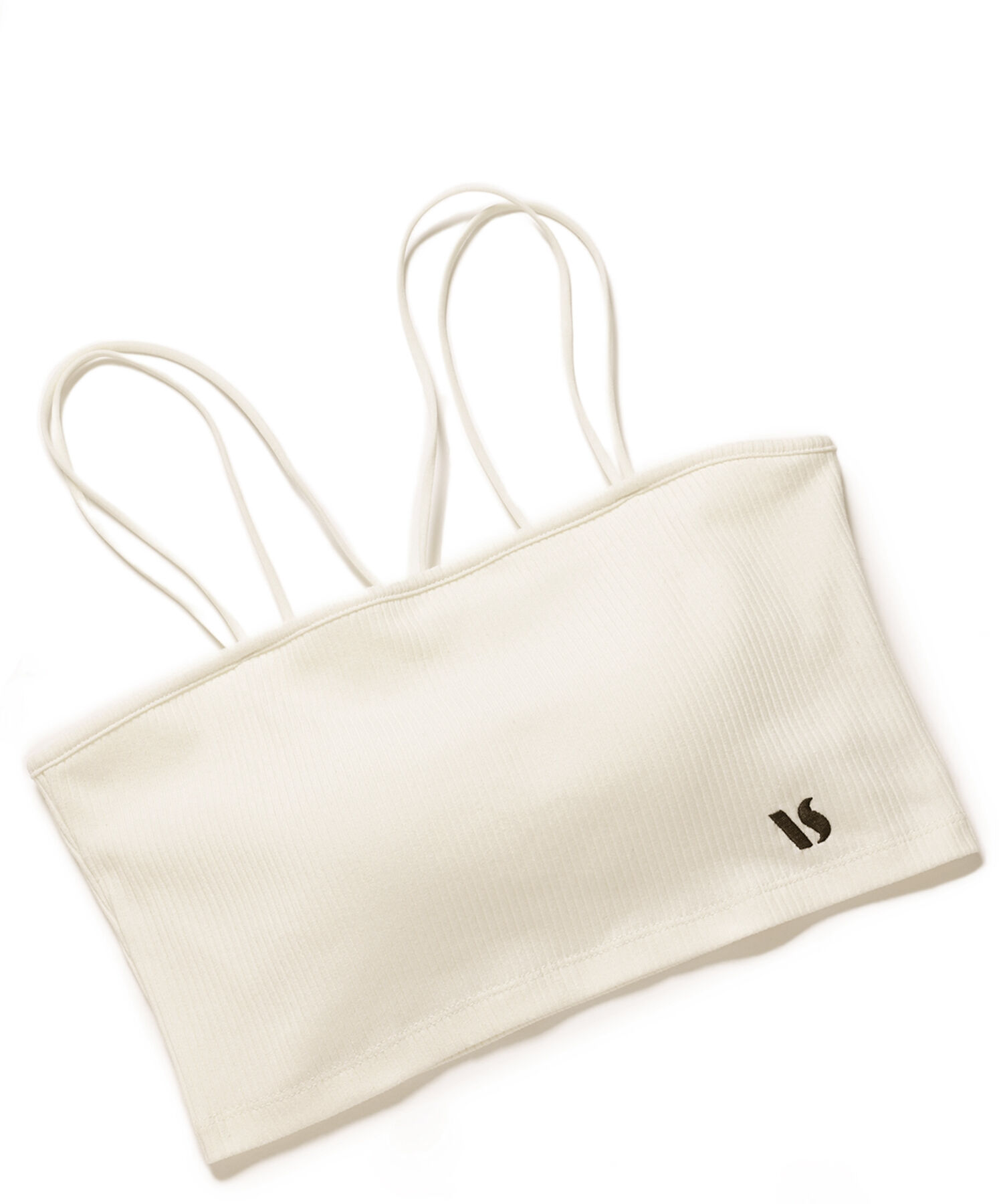 VIS「【選べる着丈】カップ付きロゴ刺繍Wストラップキャミソール【洗える】」|キャミソール|