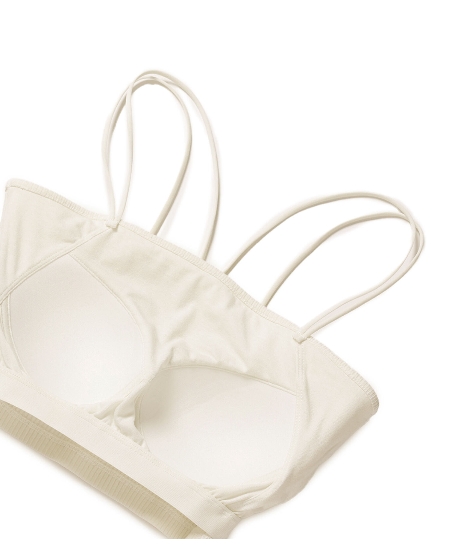 VIS「【選べる着丈】カップ付きロゴ刺繍Wストラップキャミソール【洗える】」|キャミソール|